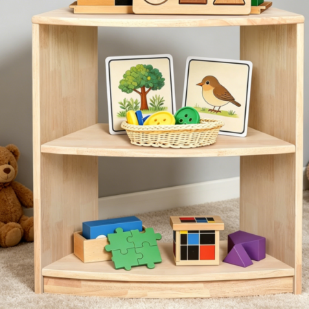 Curved Storage Bookcase, 3-Tier Toy and Bookshelf for Playroom, White